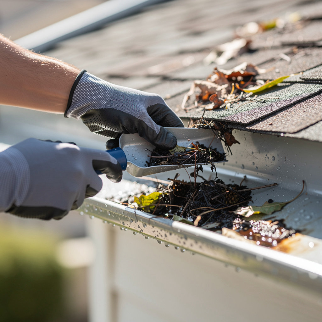 SAN DIEGO RAIN GUTTER CLEANING team member demonstrating reliable gutter cleaning service to a satisfied homeowner in San Diego